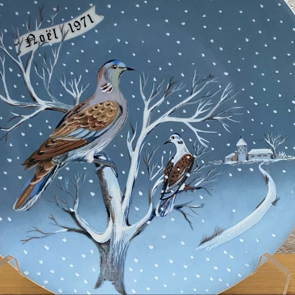 1971 HAVILAND Limoges 12 Days of Christmas Two Turtle Doves Decorative Plate - Picture 7 of 10